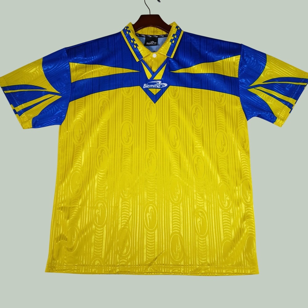Vintage Biemme Cycling Jersey Mens Large Yellow Blue Athletic Sportswear 90s